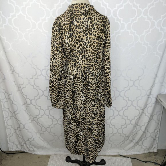 City Chic Black Tan Leopard Twist Midi Dress - Picture 6 of 9
